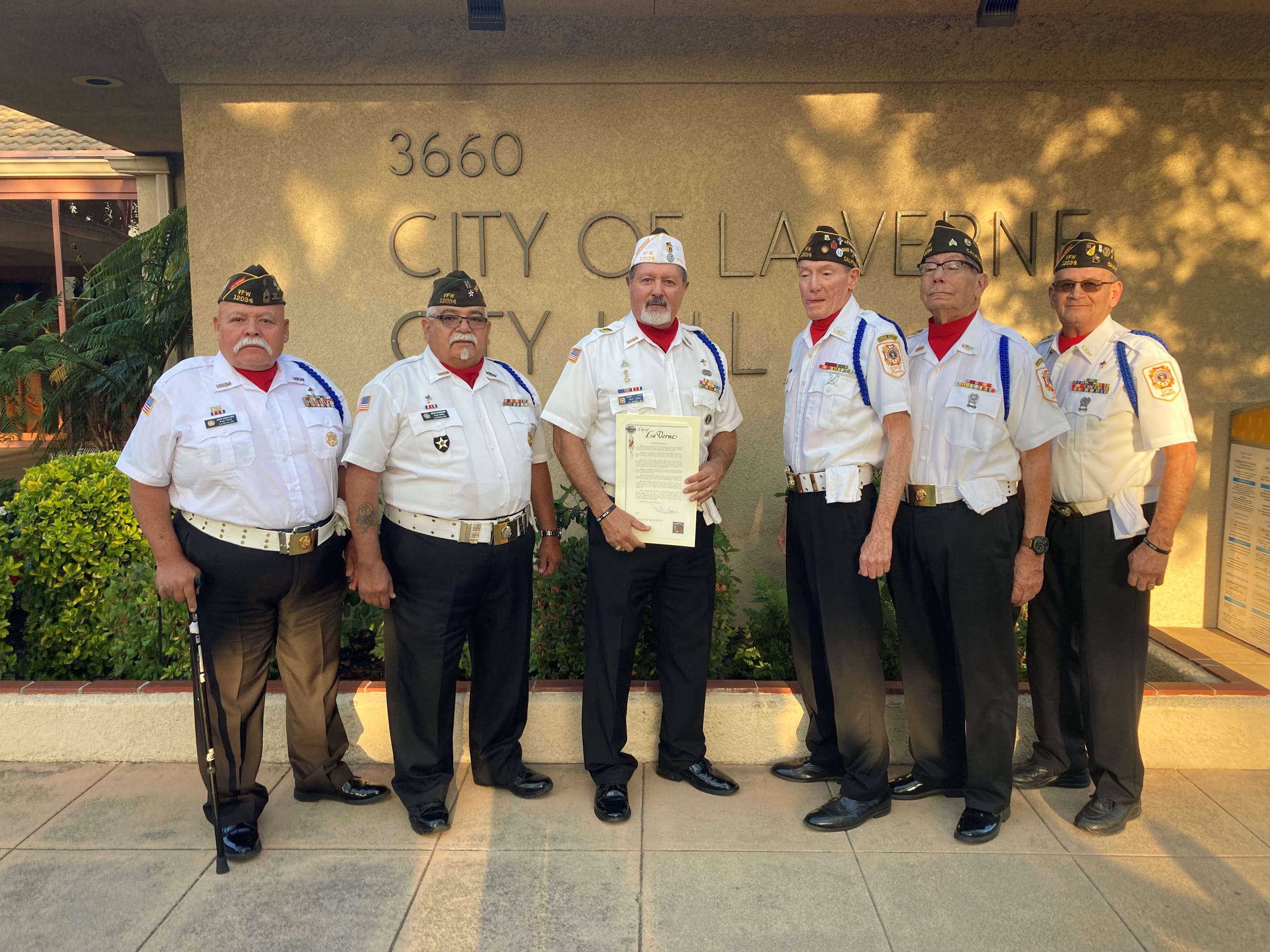 VFW Chair of Honor presentation at La Verne City Hall